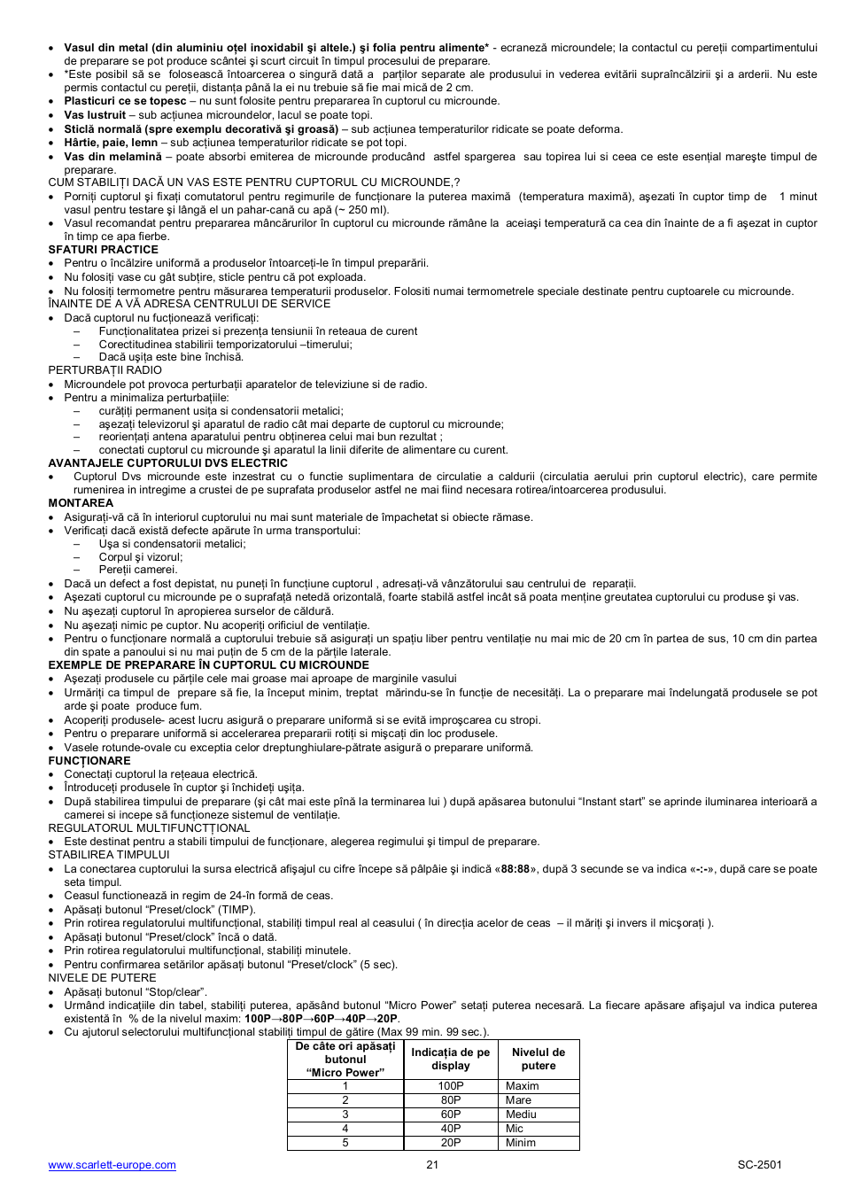 Scarlett SC-2501 User Manual | Page 21 / 52