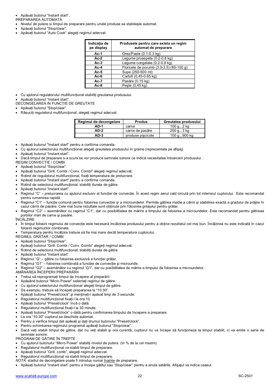 Scarlett SC-2501 User Manual | Page 22 / 52