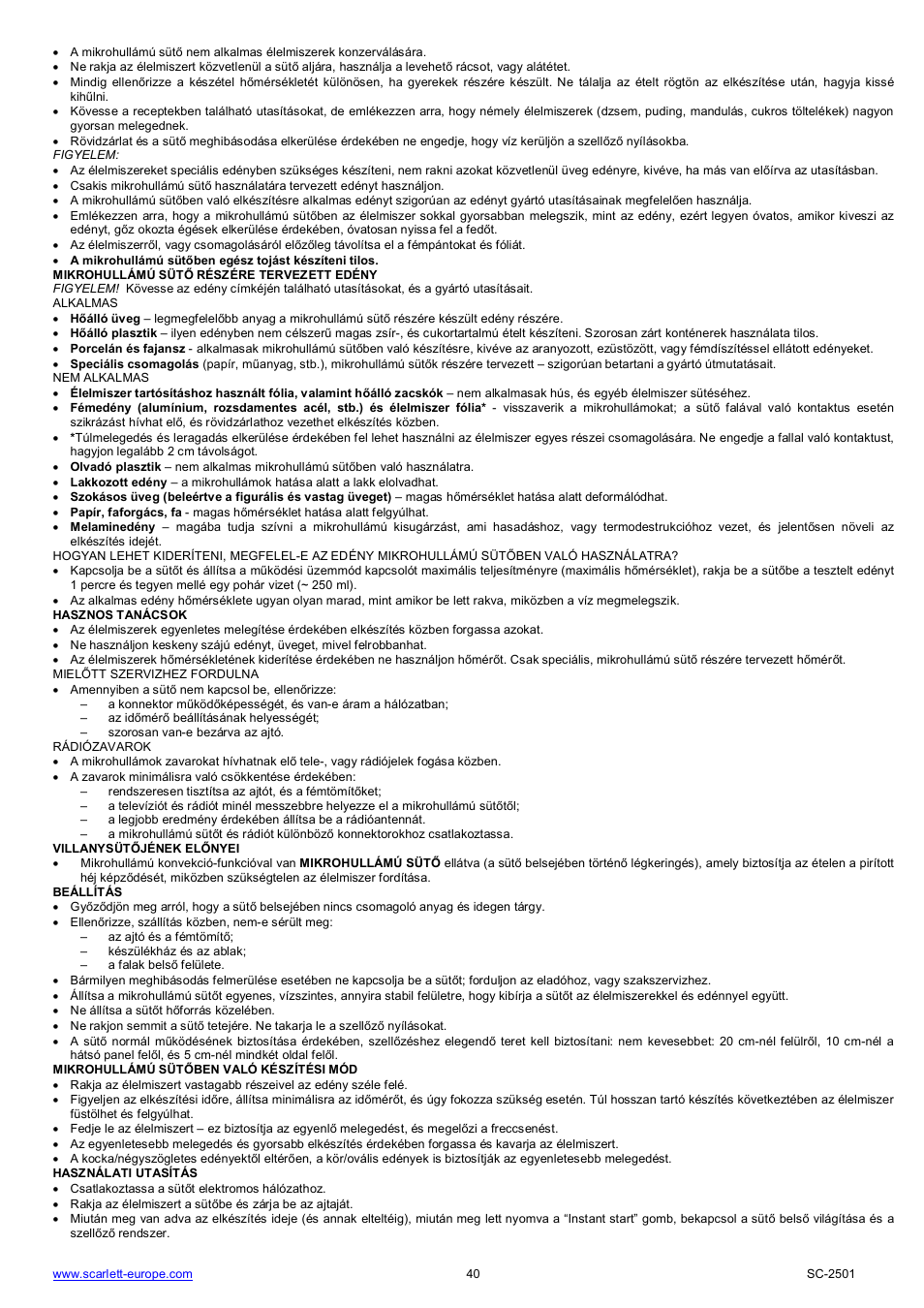 Scarlett SC-2501 User Manual | Page 40 / 52