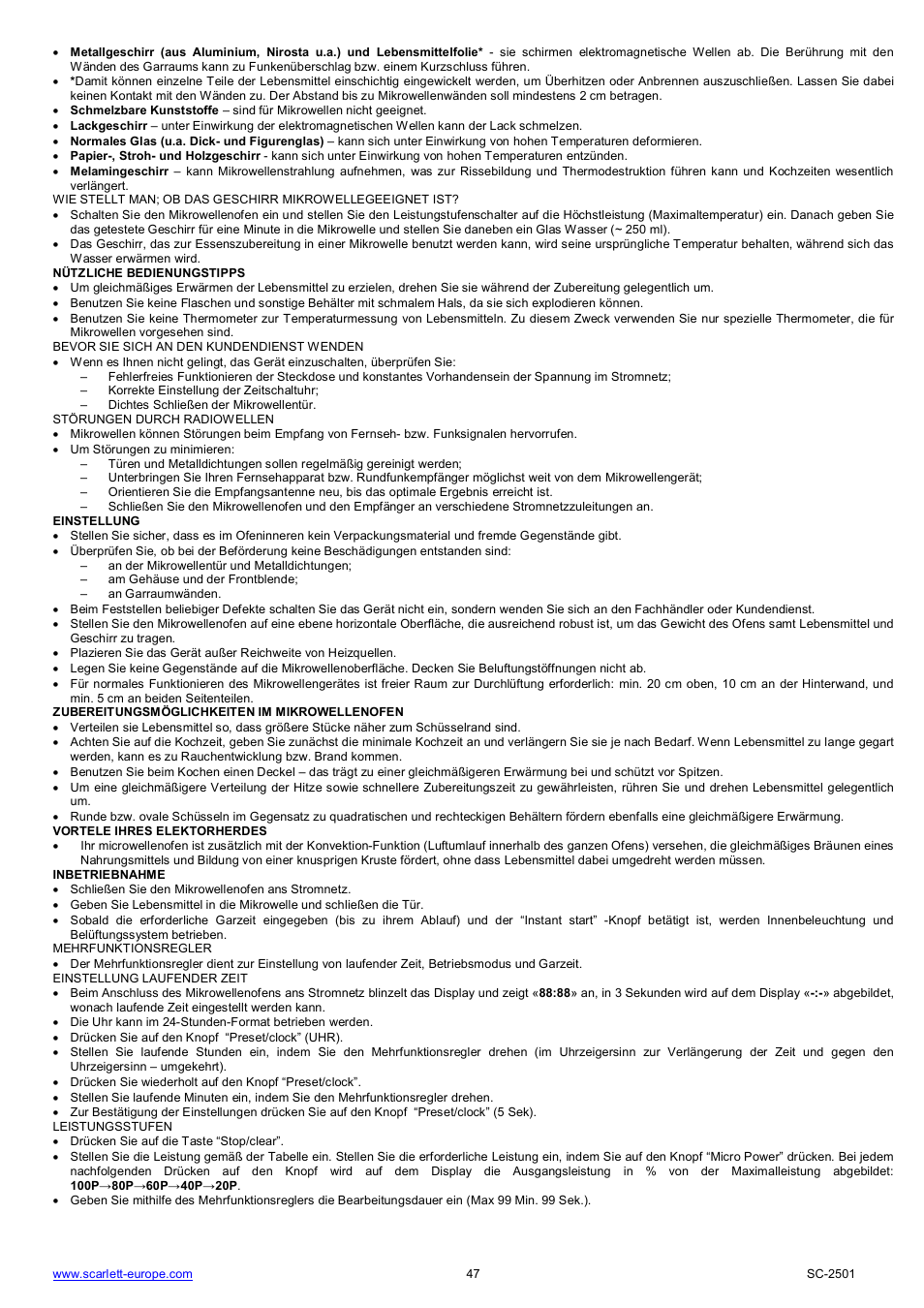 Scarlett SC-2501 User Manual | Page 47 / 52