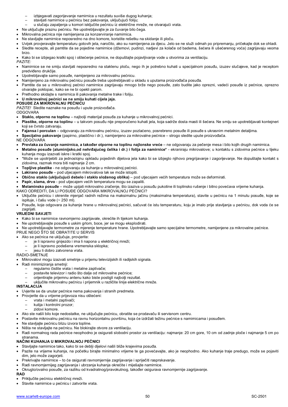 Scarlett SC-2501 User Manual | Page 50 / 52