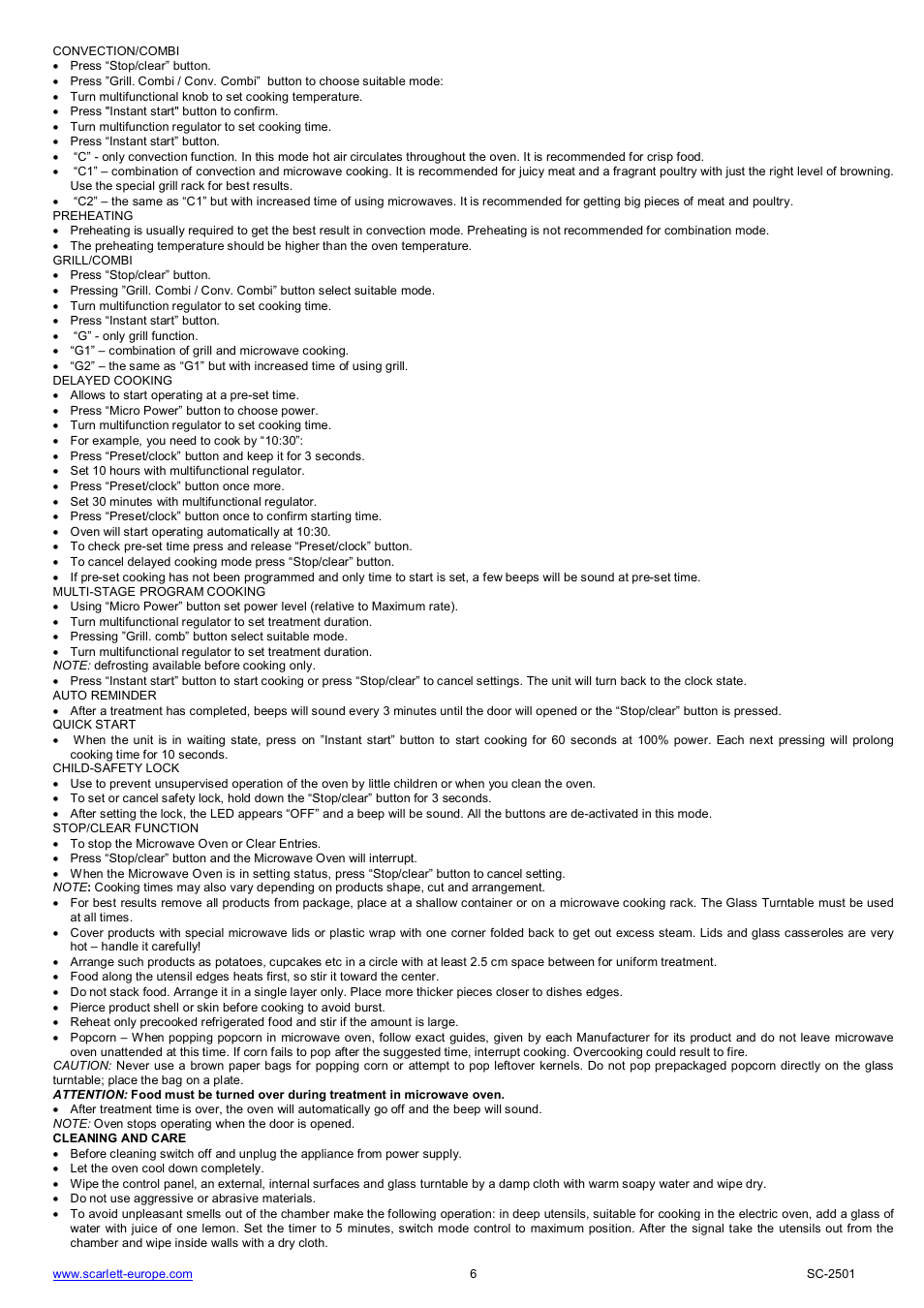 Scarlett SC-2501 User Manual | Page 6 / 52