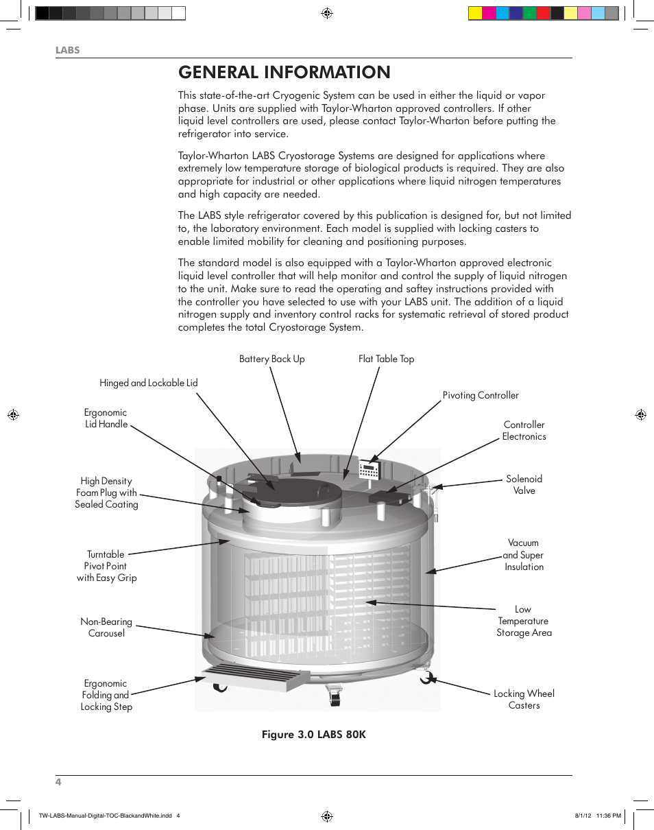 General information | Taylor-Wharton LABS Series User Manual | Page 6 / 20