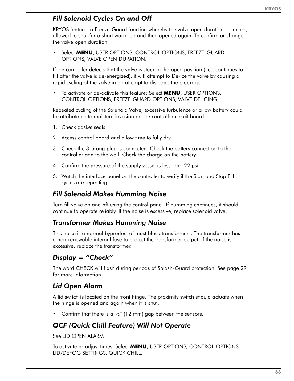 Taylor-Wharton KRYOS Controller User Manual | Page 35 / 40