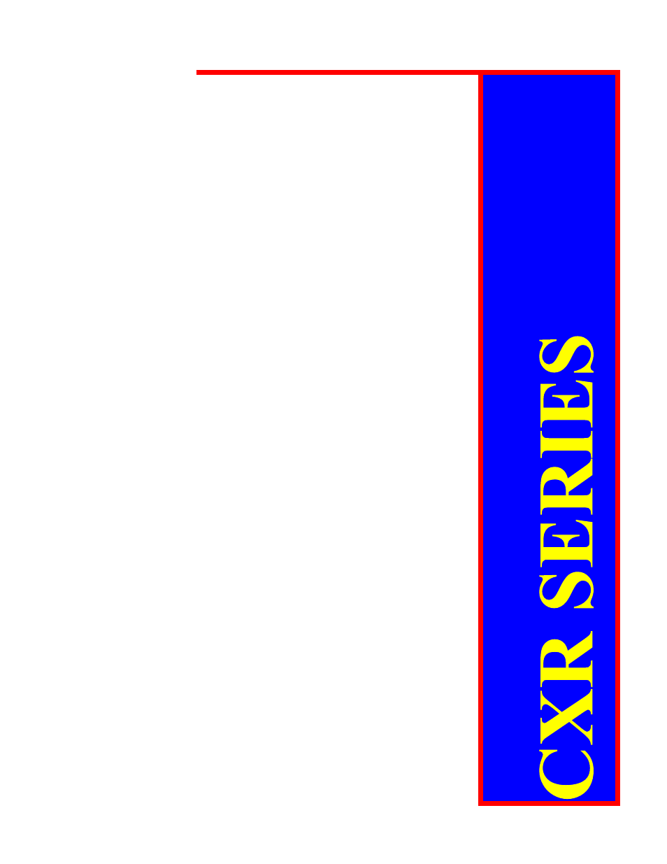 Taylor-Wharton CXR500 User Manual | 3 pages