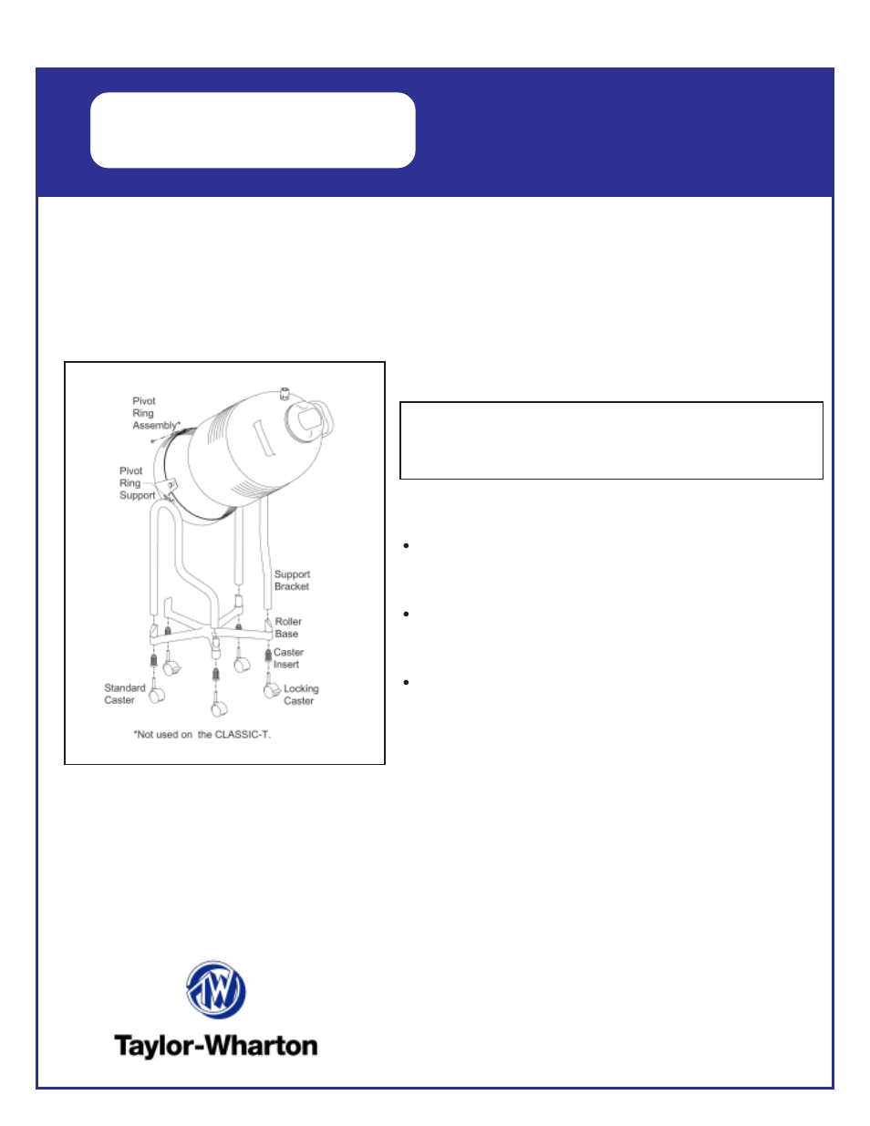 Taylor-Wharton Tipping Stand User Manual | 1 page