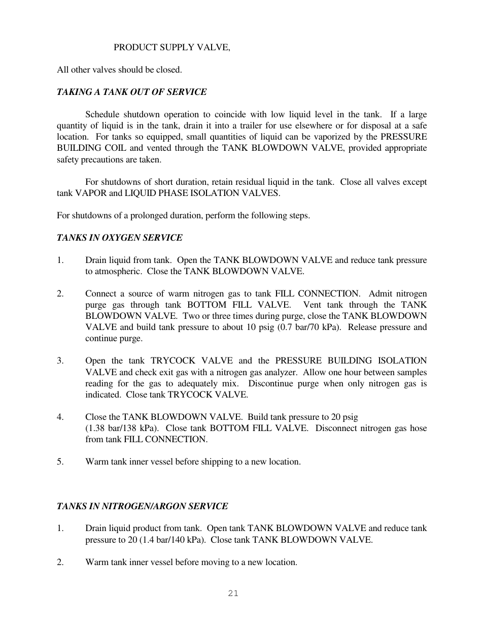Taylor-Wharton High Capacity GST Storage Tanks User Manual | Page 21 / 33