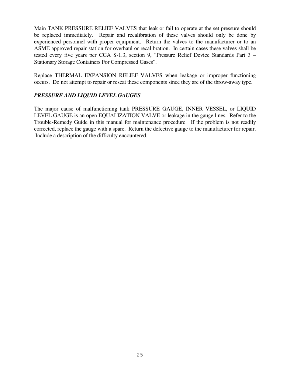 Taylor-Wharton High Capacity GST Storage Tanks User Manual | Page 25 / 33