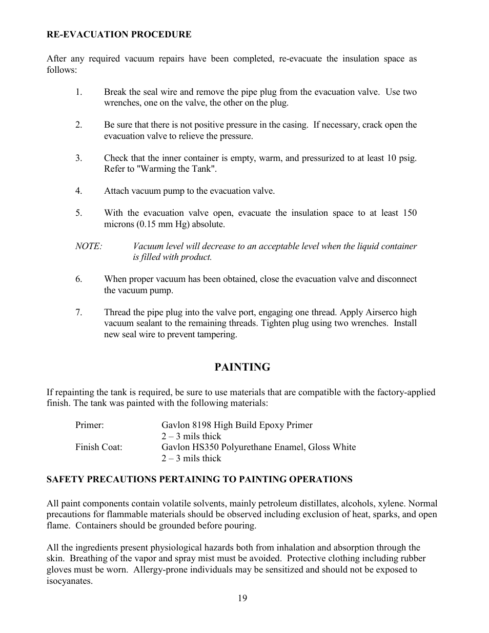 Taylor-Wharton VJ Series Tanks User Manual | Page 19 / 42