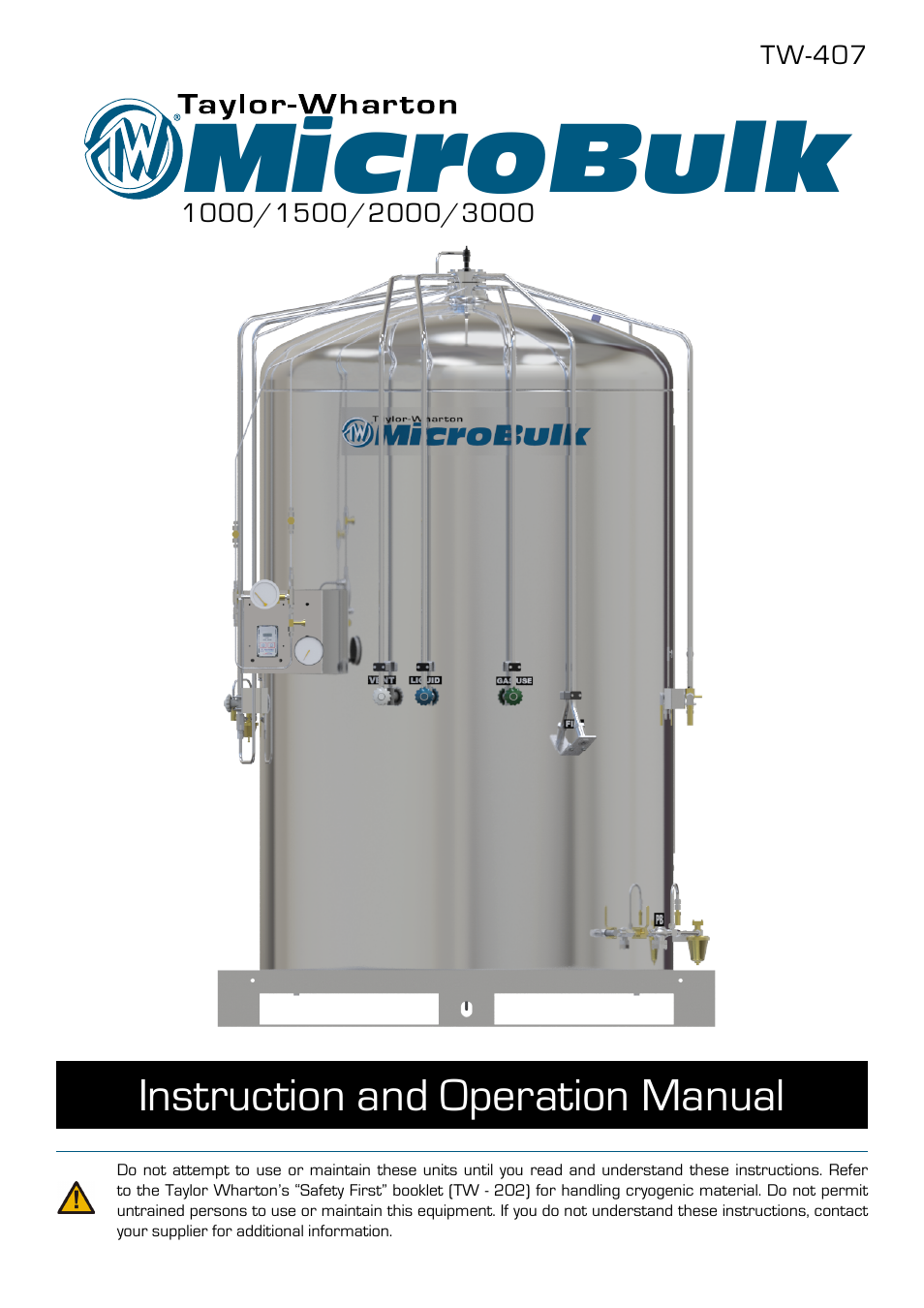 Taylor-Wharton Microbulk Tanks User Manual | 36 pages