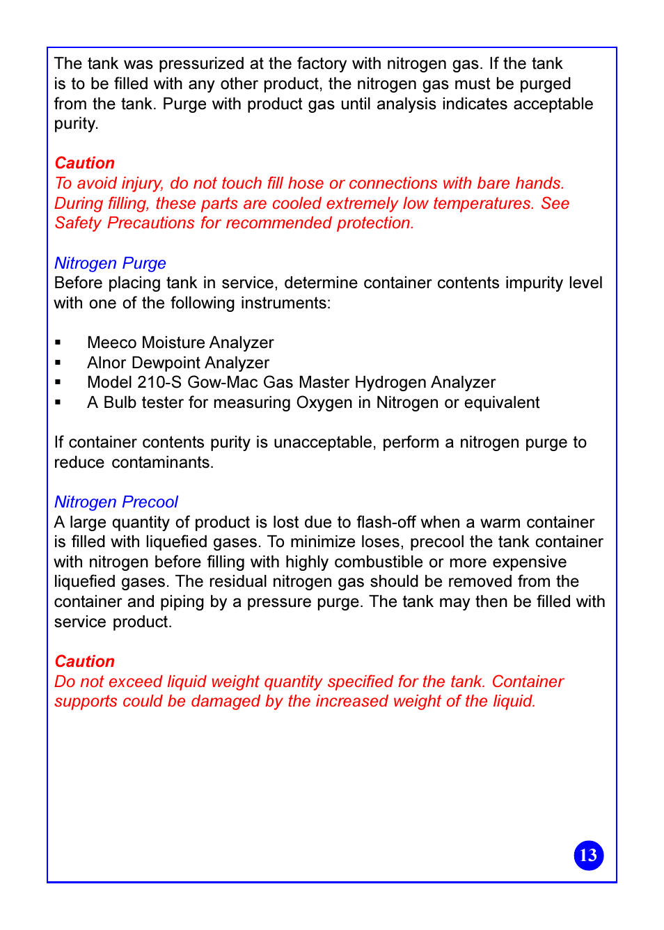 Taylor-Wharton Bulk Tank Safety Data User Manual | Page 13 / 16