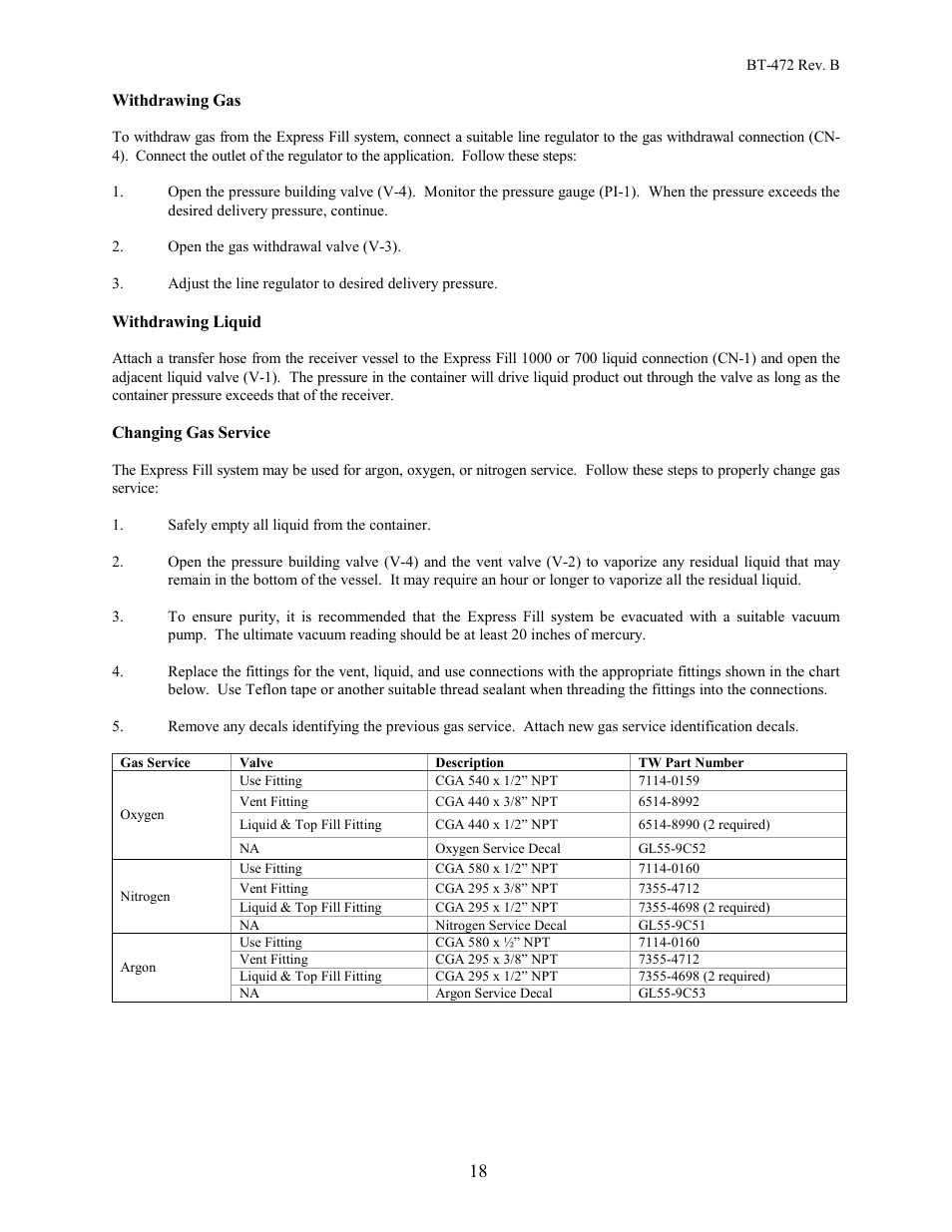 Taylor-Wharton EF-1000 User Manual | Page 18 / 26