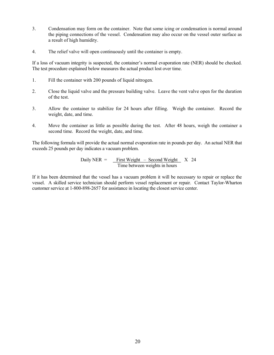 Taylor-Wharton LP3 User Manual | Page 20 / 27