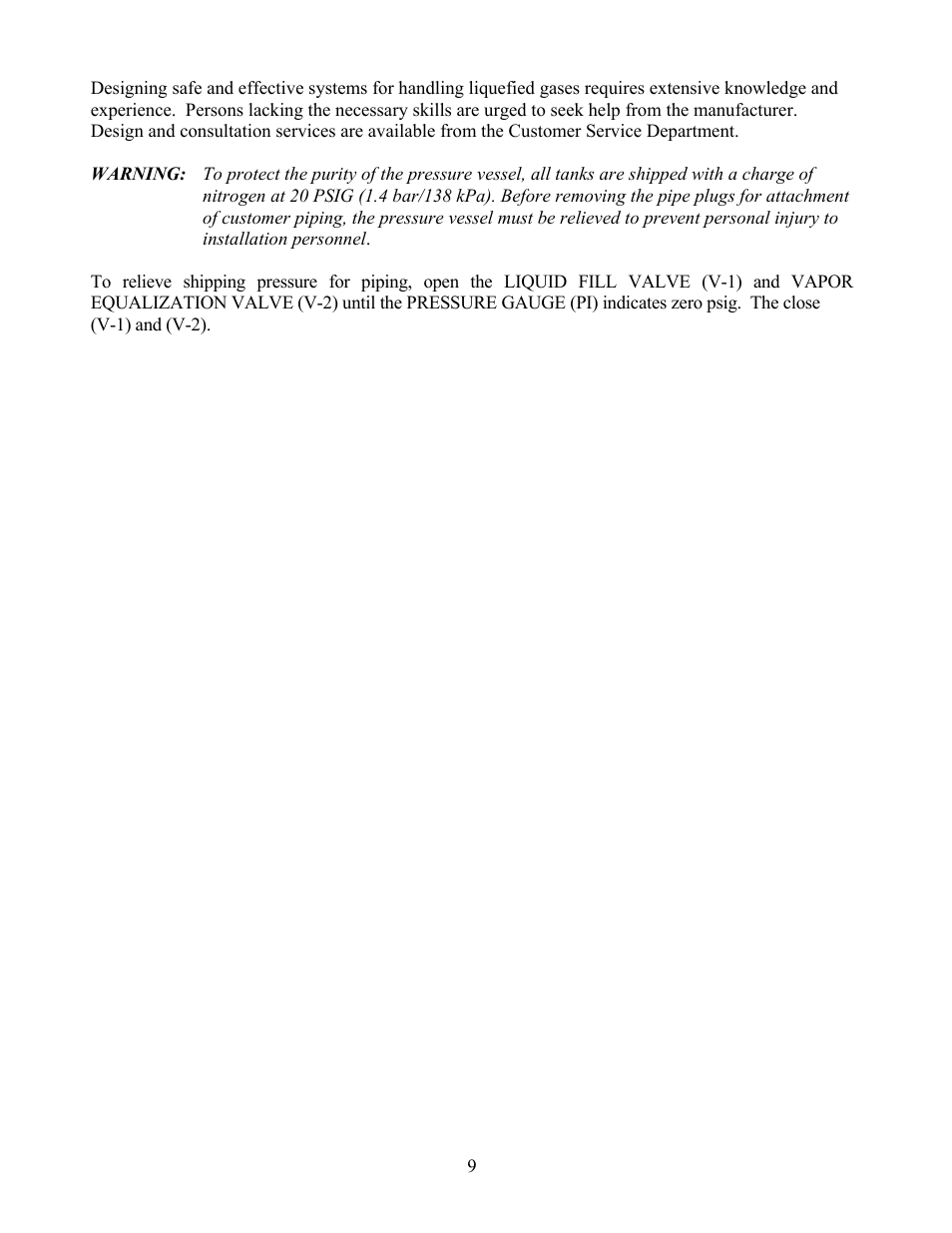 Taylor-Wharton VJ Bulk Tank User Manual | Page 9 / 36
