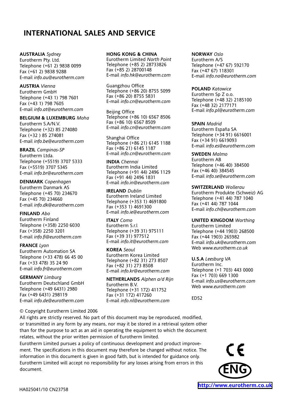 International sales and service | Thermcraft XST-6-0-36-3V User Manual | Page 280 / 280