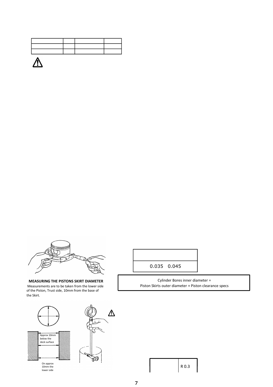 Caution, Warning, Cylinder boring | Kit contents | Tomei Powered EJ26KIT/FORGED CRANKSHAFT User Manual | Page 7 / 12