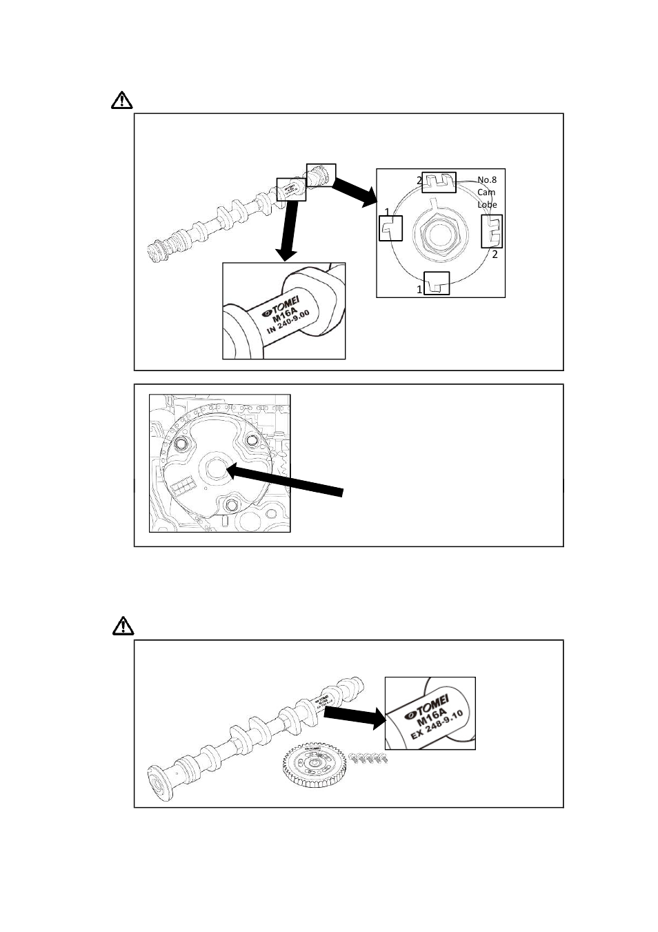 Intake side verify prior to installation, Exhaust side verify before installation | Tomei Powered PONCAM/PROCAM SUPPLEMENT User Manual | Page 3 / 4
