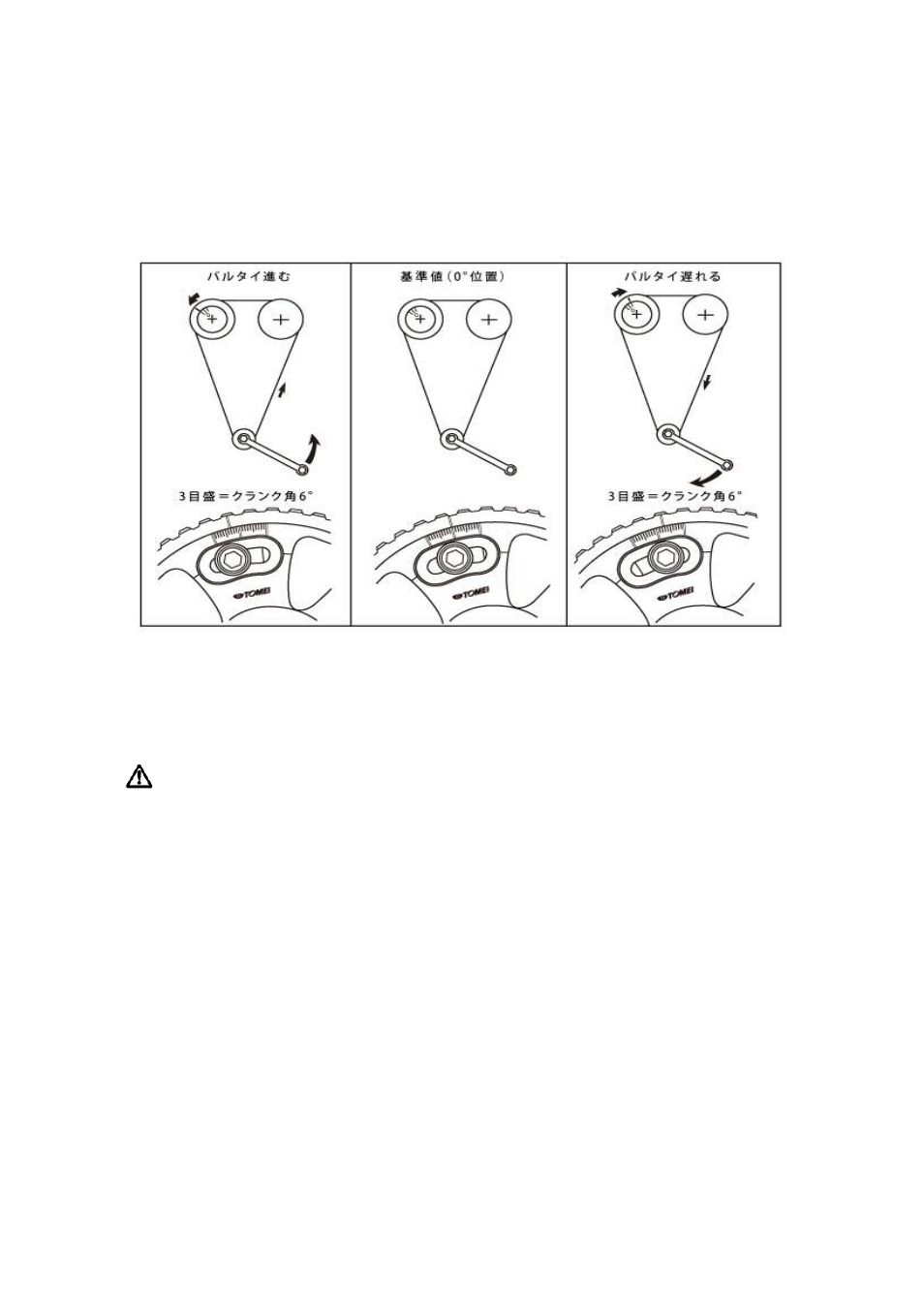 バルブタイミング調整ガイド | Tomei Powered ADJUSTABLE CAM GEAR User Manual | Page 4 / 8