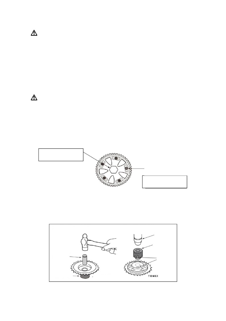 Caution, Installation warning | Tomei Powered ADJUSTABLE CAM GEAR User Manual | Page 5 / 8