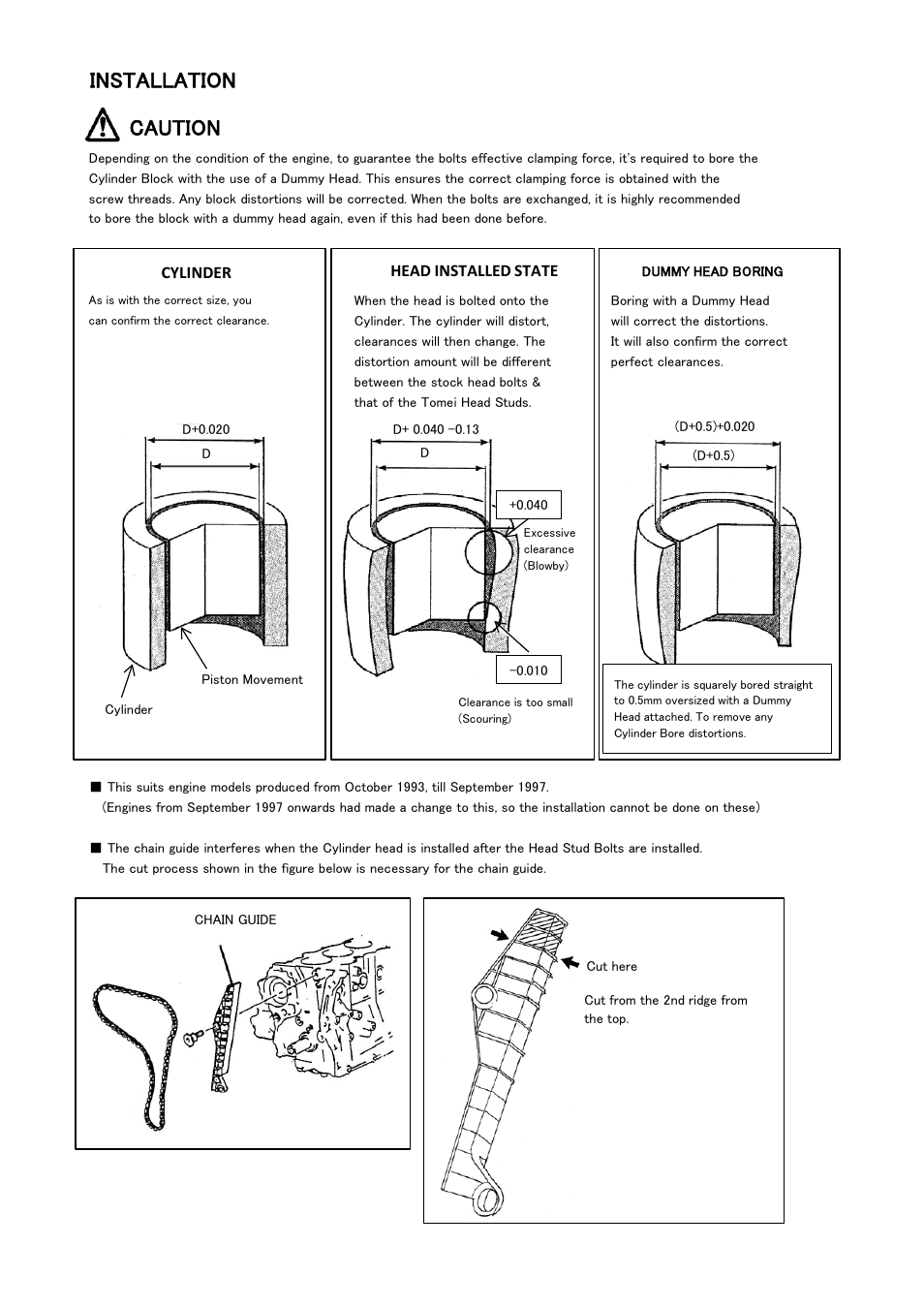 Installation caution | Tomei Powered SR20DE(T) HEAD STUD BOLTS User Manual | Page 7 / 12