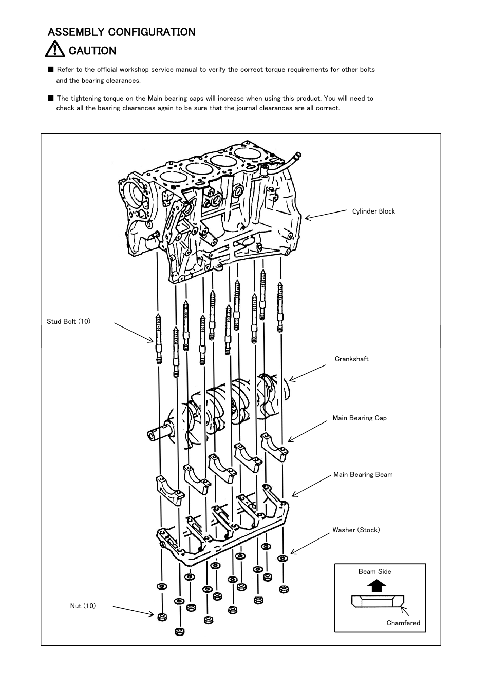 Assembly configuration caution | Tomei Powered SR20DE(T) MAIN STUD BOLTS User Manual | Page 6 / 8