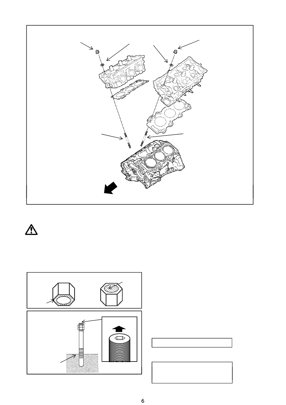 Assembly configuration, Stud bolt installation caution | Tomei Powered VQ35DE HEAD STUD BOLTS User Manual | Page 6 / 8