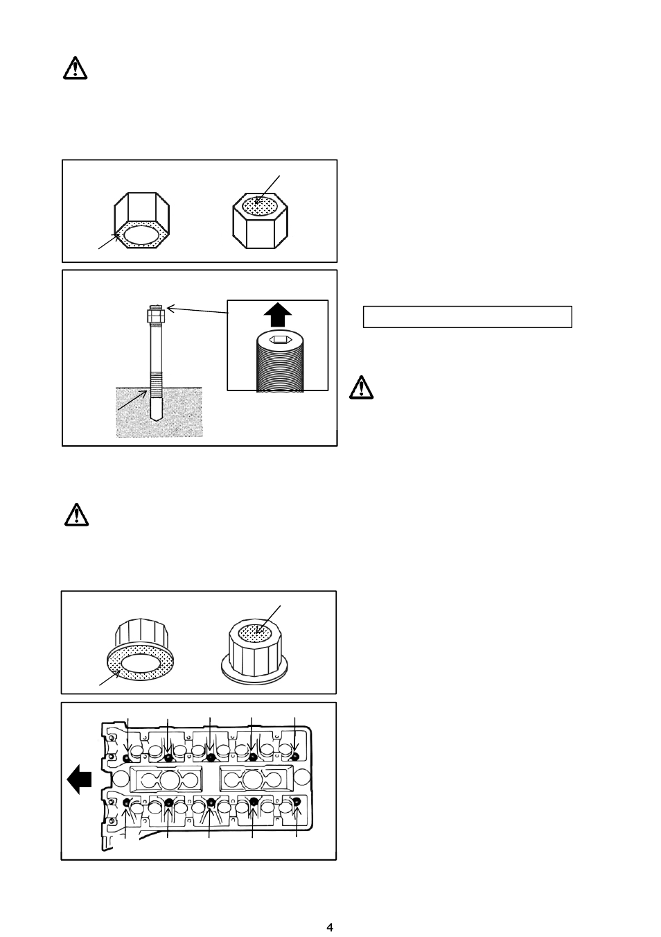 スタッドボルト取り付け 注 意, ナット締め付け 注 意 | Tomei Powered HEAD STUD BOLTS User Manual | Page 4 / 8