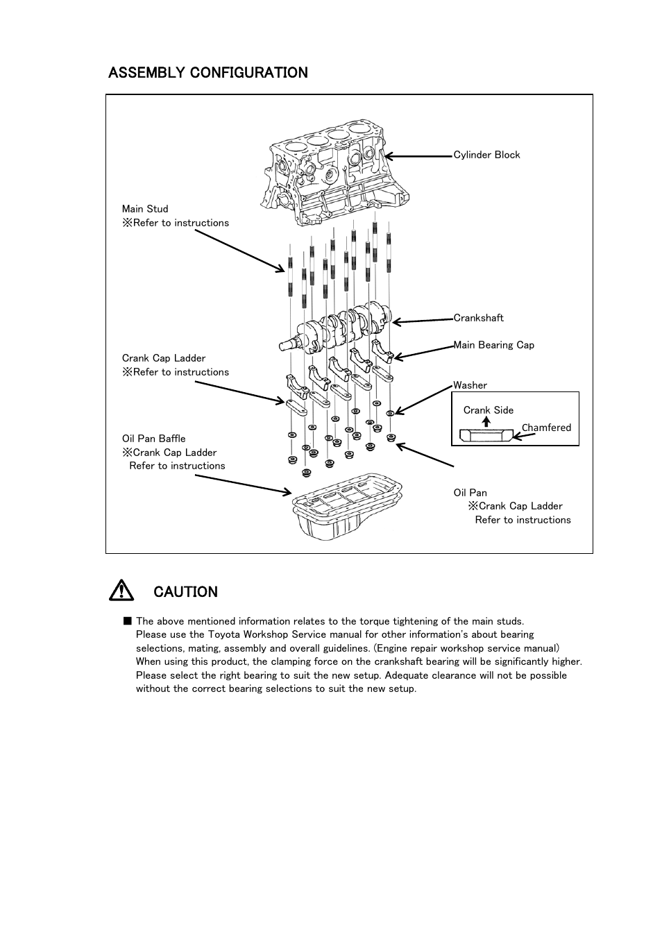 Assembly configuration, Caution | Tomei Powered MAIN STUD LADDER SET User Manual | Page 7 / 12