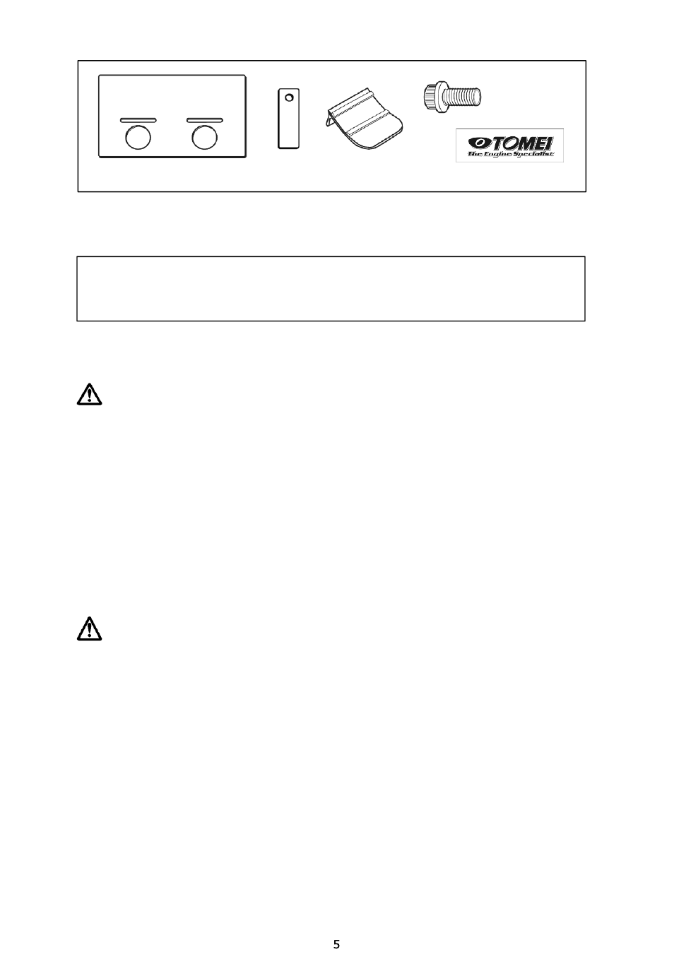 Kit contents, Required tools, Caution | Warning | Tomei Powered UNIVERSAL OIL PAN BAFFLE PLATE User Manual | Page 5 / 8