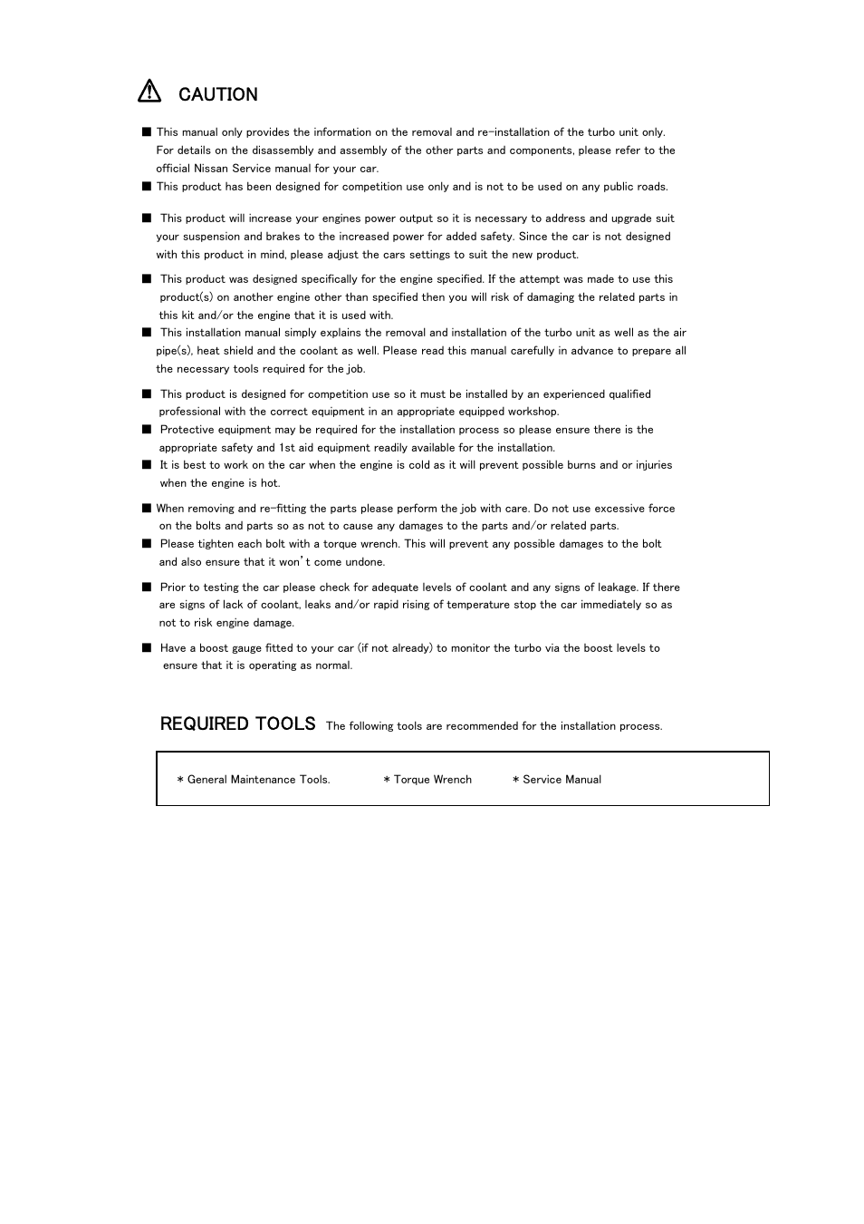 Caution, Required tools | Tomei Powered ARMS M8260 User Manual | Page 19 / 36