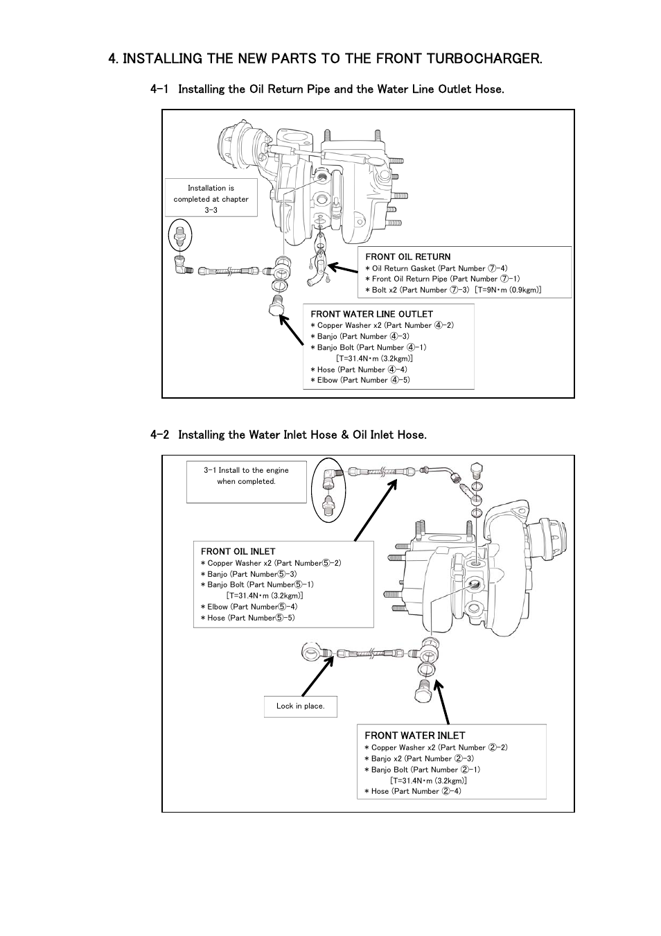 Installing the new parts to the front turbocharger | Tomei Powered ARMS M8260 User Manual | Page 25 / 36