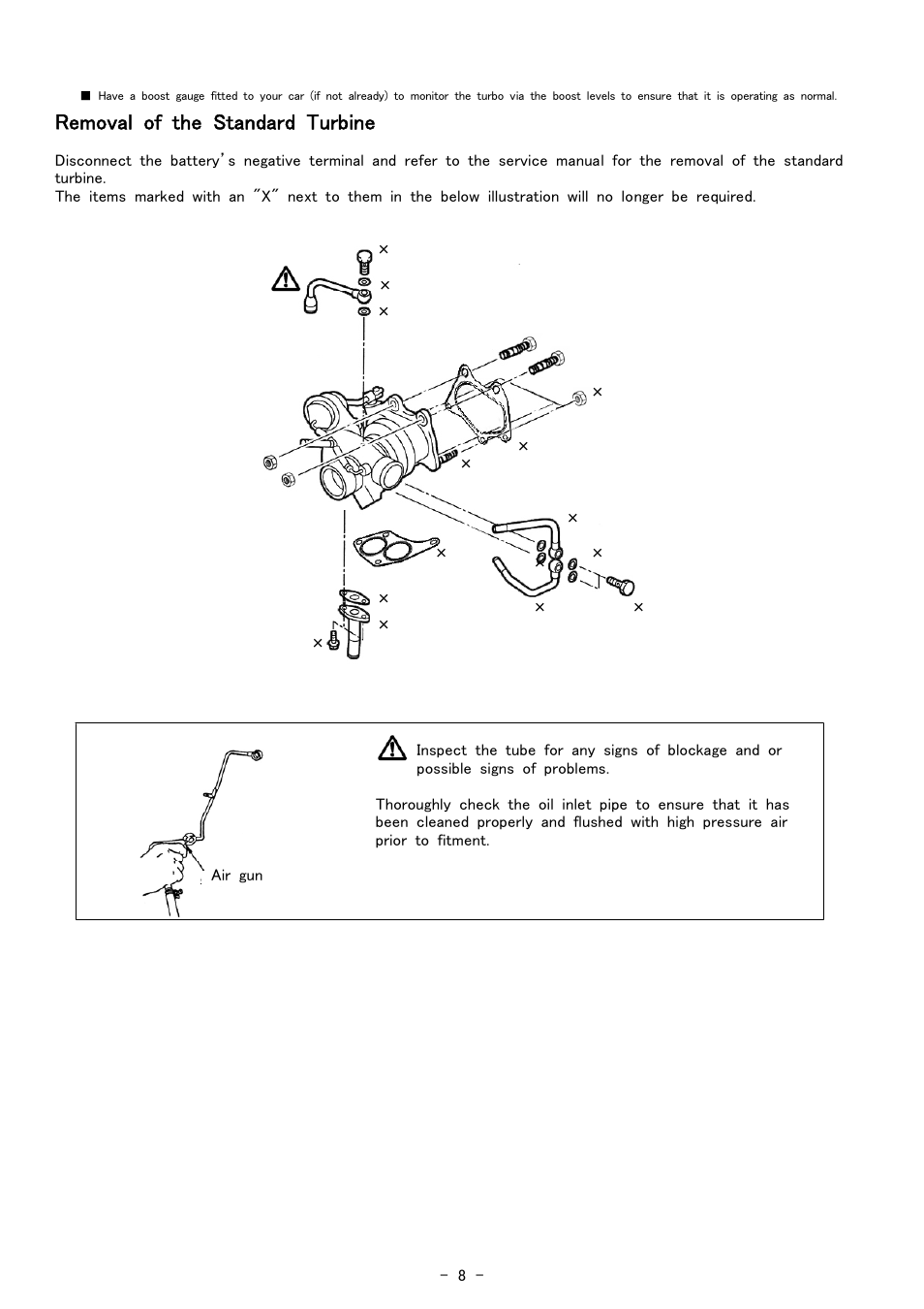 Removal of the standard turbine | Tomei Powered ARMS M7760 Twin Scroll User Manual | Page 8 / 12