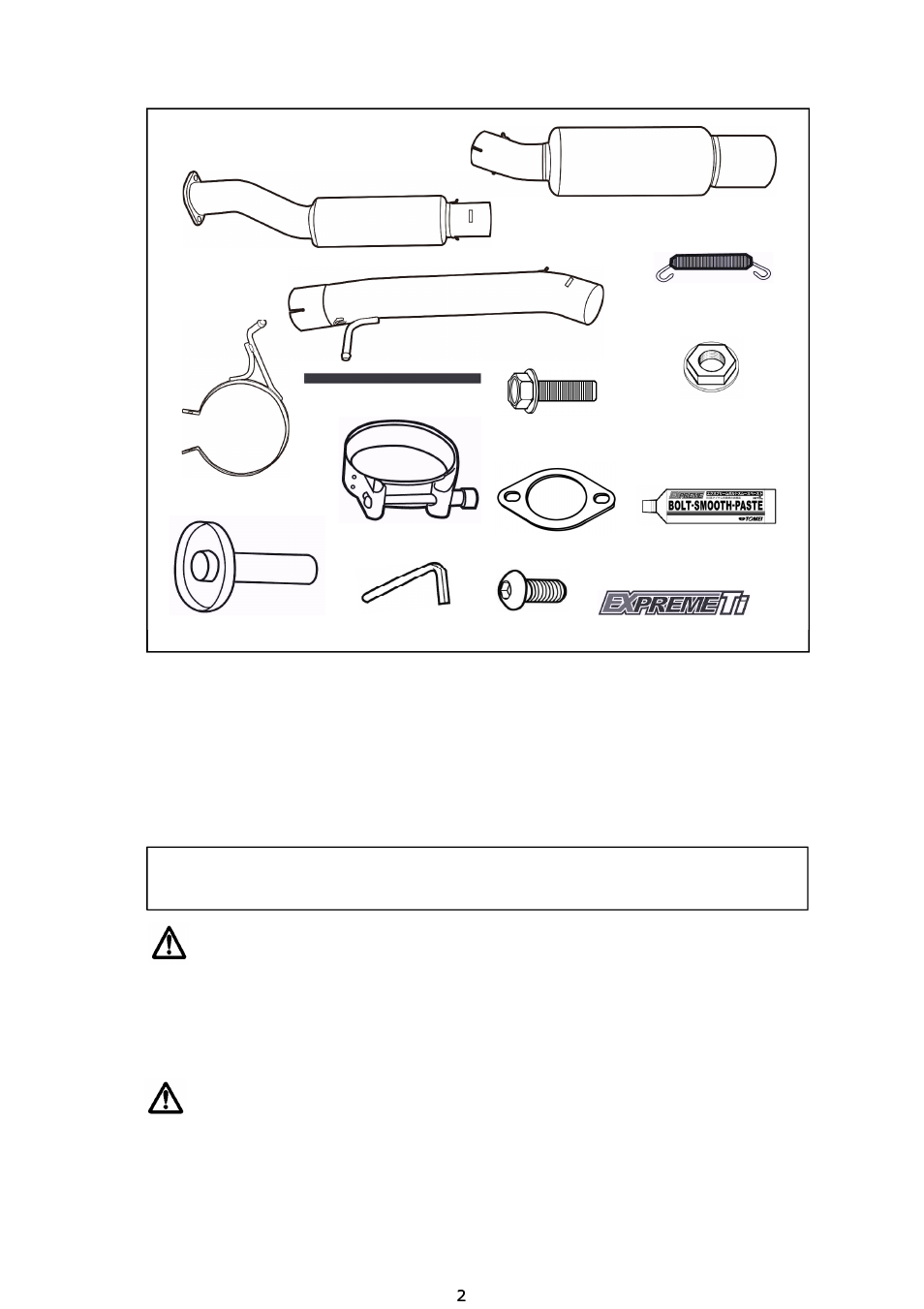 部品構成, 作業に必要な工具類 | Tomei Powered TITANIUM MUFFLER User Manual | Page 2 / 12