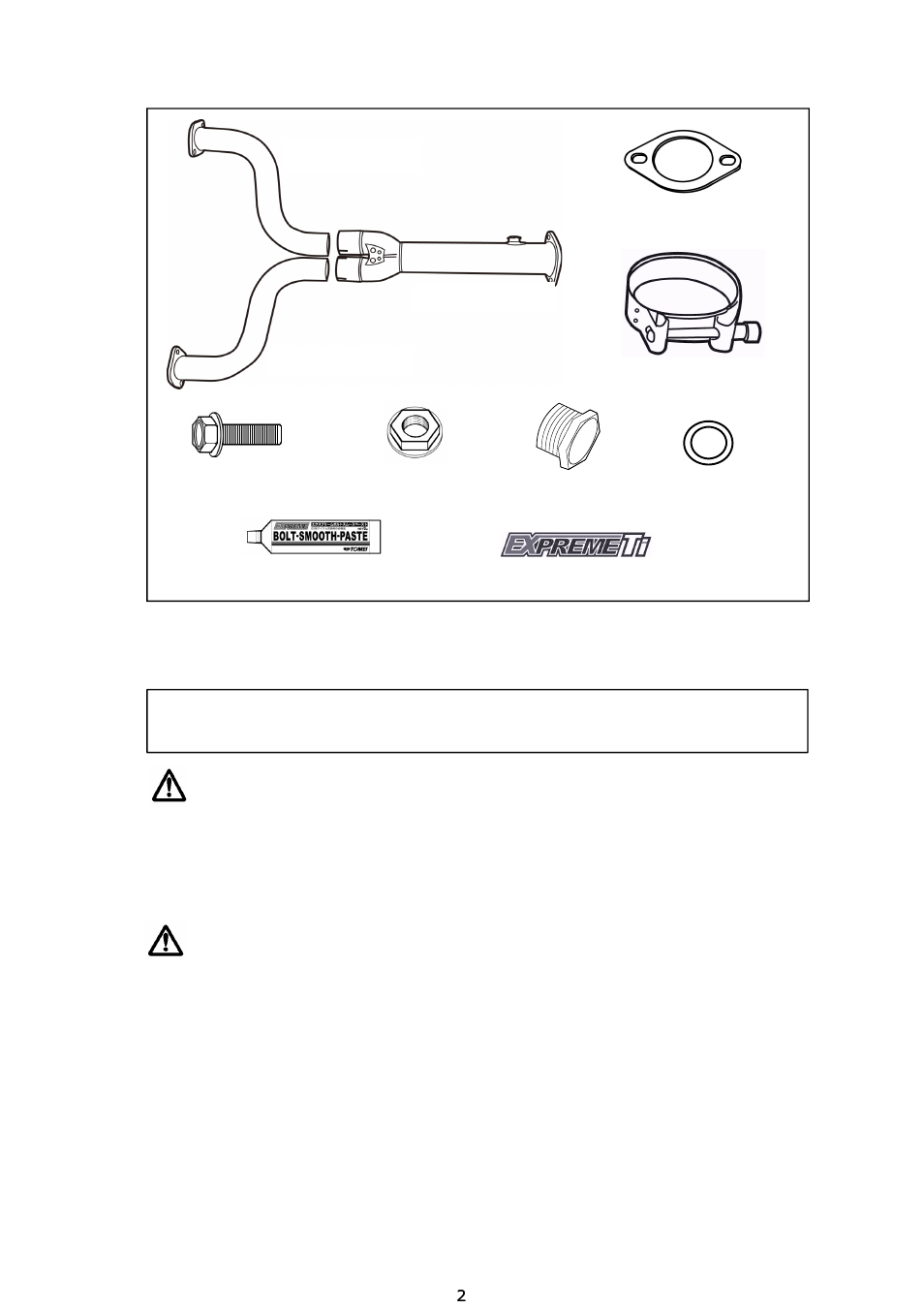 部品構成, 作業に必要な工具類 | Tomei Powered TITANIUM MID Y PIPE User Manual | Page 2 / 8