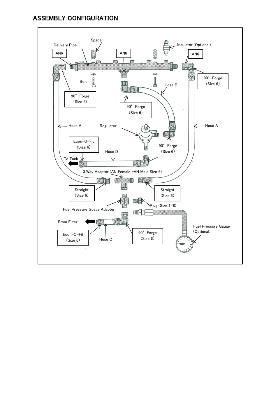 Assembly configuration | Tomei Powered FUEL RAIL User Manual | Page 15 / 24