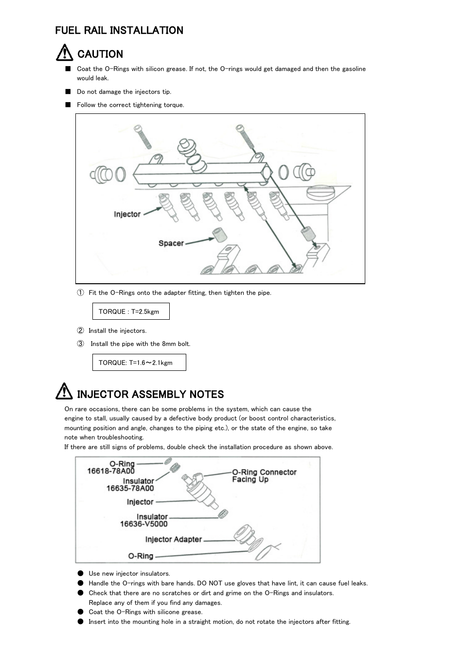 Fuel rail installation caution | Tomei Powered FUEL RAIL User Manual | Page 18 / 24