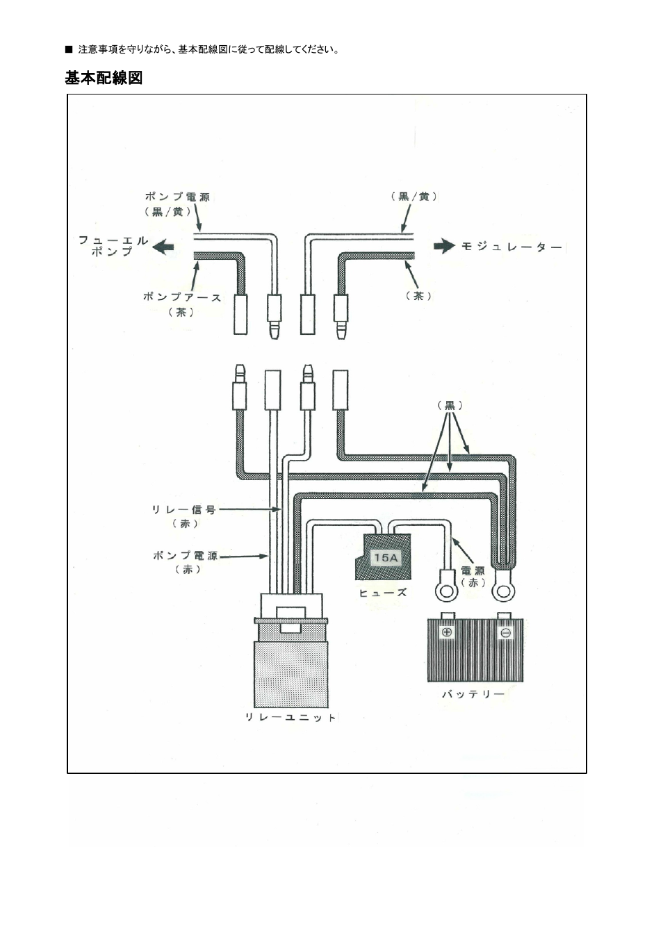 基本配線図 | Tomei Powered FUEL PUMP RELAY HARNESS User Manual | Page 4 / 8