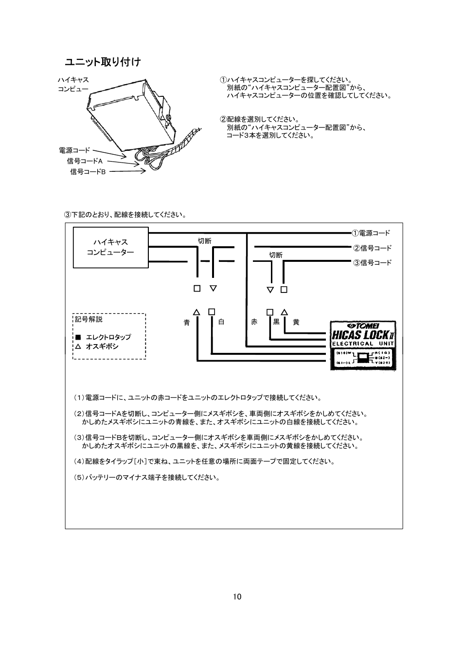 ユニット取り付け | Tomei Powered HICASS LOCK II TYPE B User Manual | Page 10 / 24