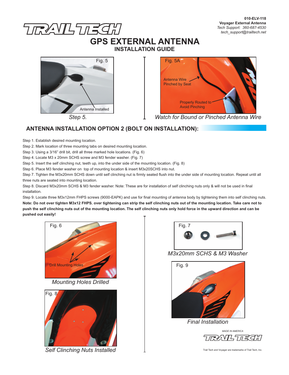 Gps external antenna | Trail Tech VOYAGER TOP MOUNT PROTECTOR 025-TM2 User Manual | Page 2 / 2