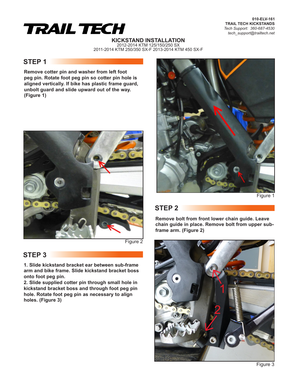 Trail Tech KICKSTAND 5302-00 User Manual | 2 pages
