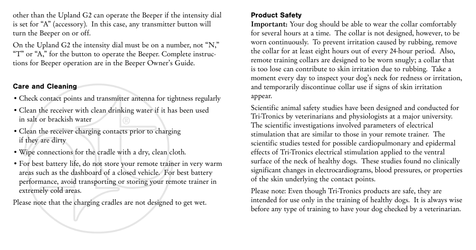 Tri-Tronics Pro 500 G2 User Manual | Page 13 / 17