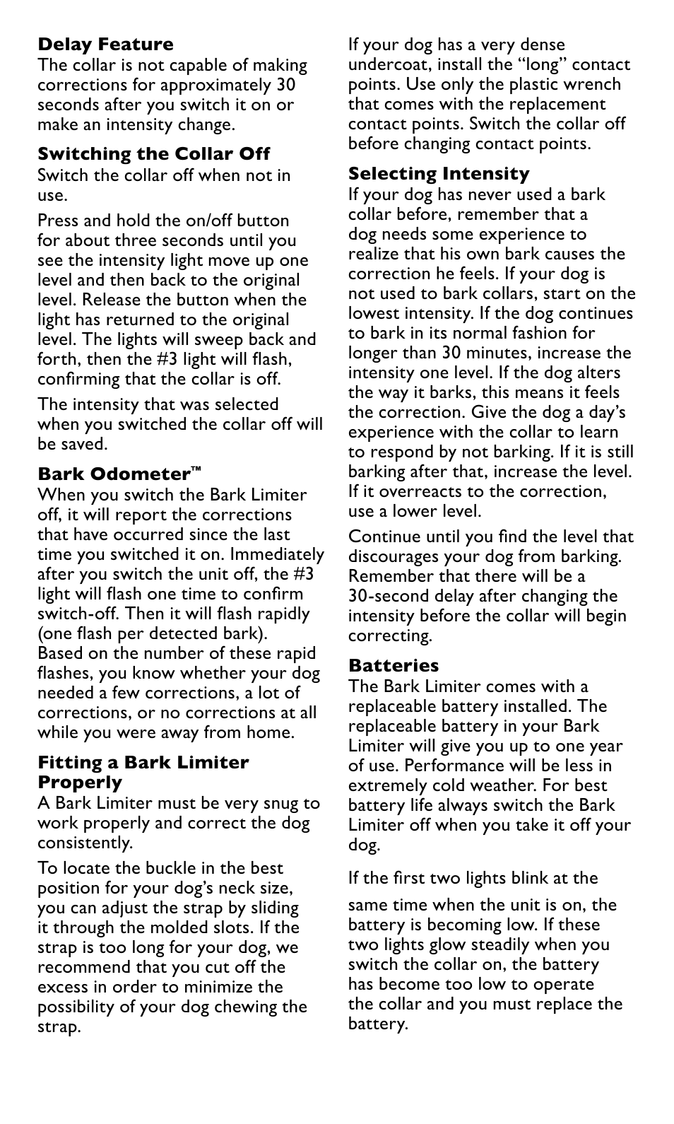 Tri-Tronics G3 Bark Limiter User Manual | Page 2 / 4