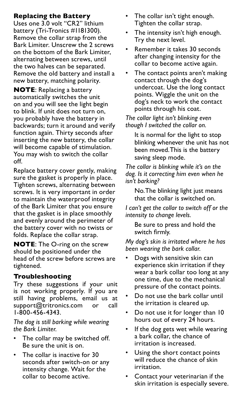 Tri-Tronics G3 Bark Limiter User Manual | Page 3 / 4