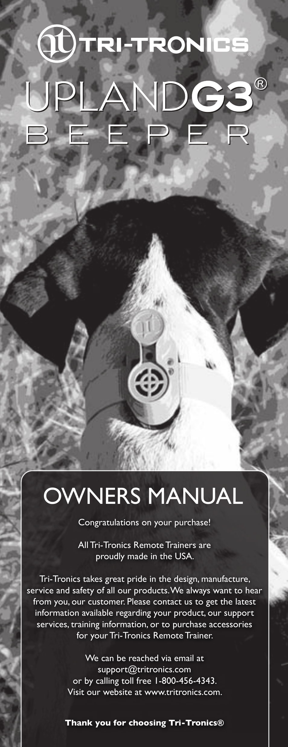 Tri-Tronics G3 Upland Beeper User Manual | 4 pages