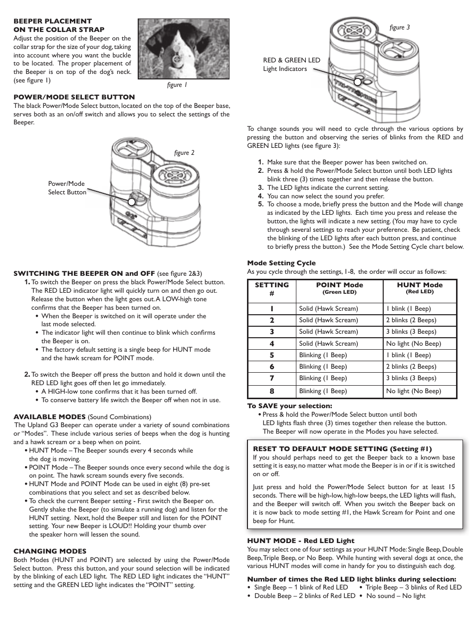 Tri-Tronics G3 Upland Beeper User Manual | Page 2 / 4