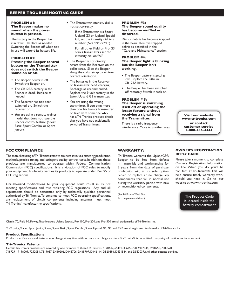 Tri-Tronics G3 Upland Beeper User Manual | Page 4 / 4