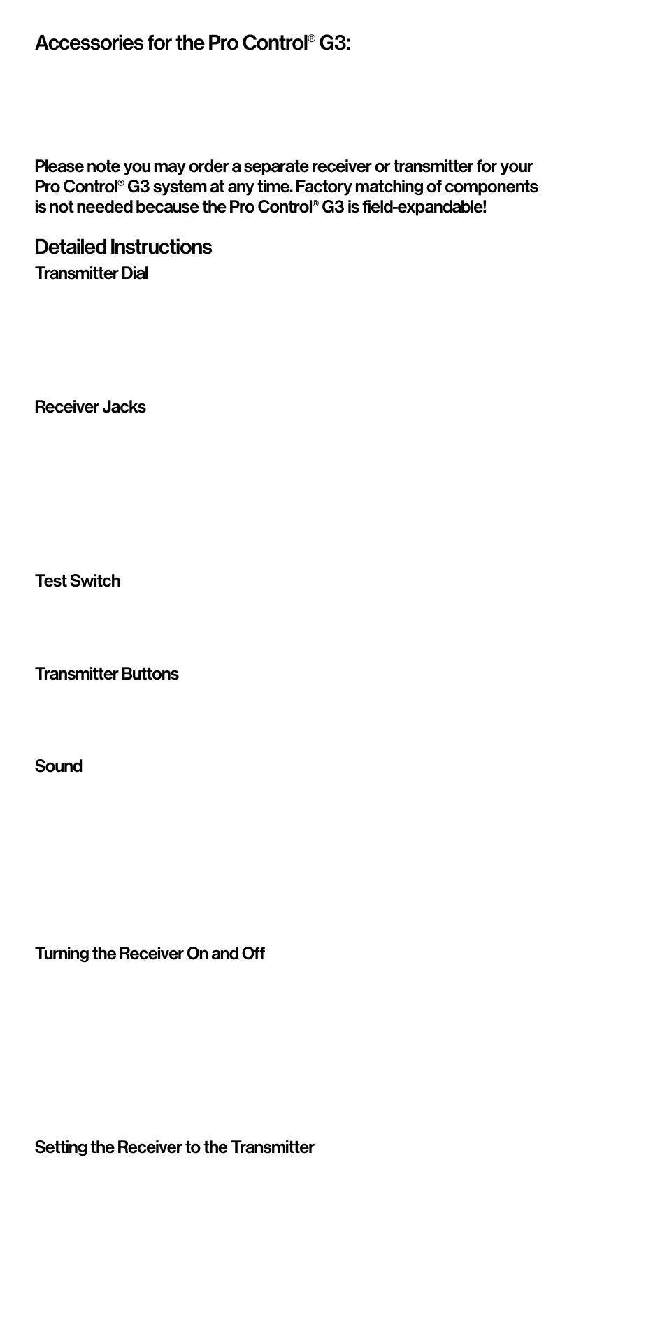 Accessories for the pro control, Detailed instructions | Tri-Tronics Pro Control® G3 User Manual | Page 4 / 7