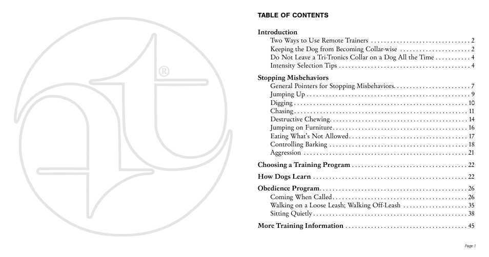 Tri-Tronics G2 Basic Training User Manual | Page 2 / 25