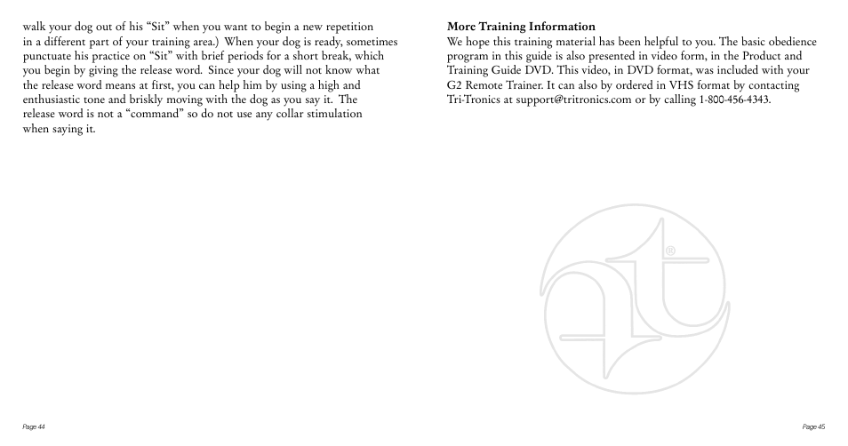 Tri-Tronics G2 Basic Training User Manual | Page 24 / 25