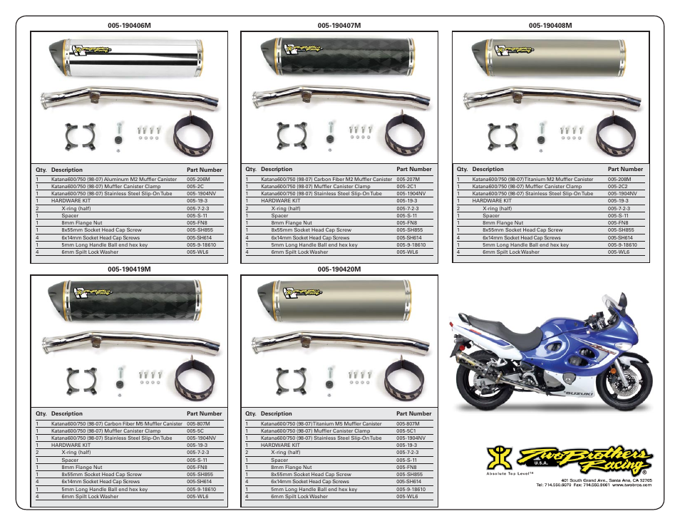 Two Brothers Racing Suzuki Katana 750 User Manual | Page 2 / 2